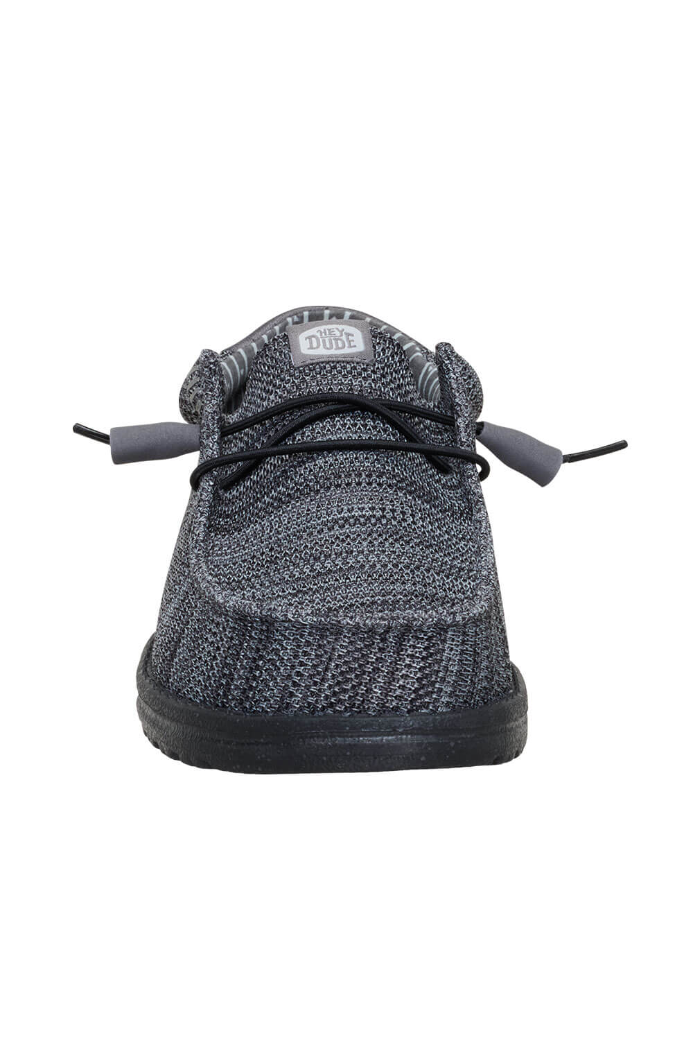 HEYDUDE Men’s Wally Stretch Sox Shoes in Granite Grey/Black | 41898-1U4 - Image 4