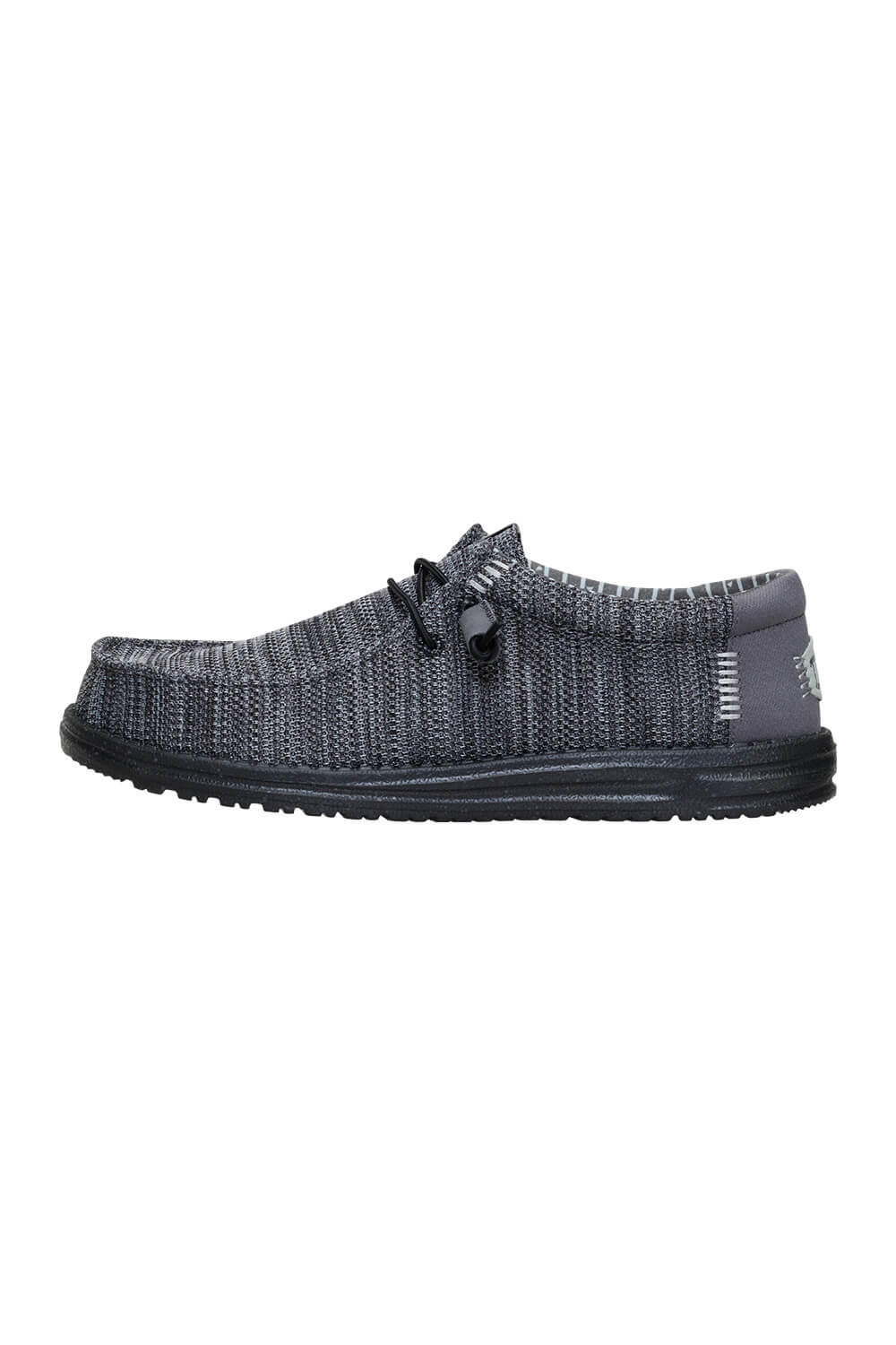 HEYDUDE Men’s Wally Stretch Sox Shoes in Granite Grey/Black | 41898-1U4 - Image 7