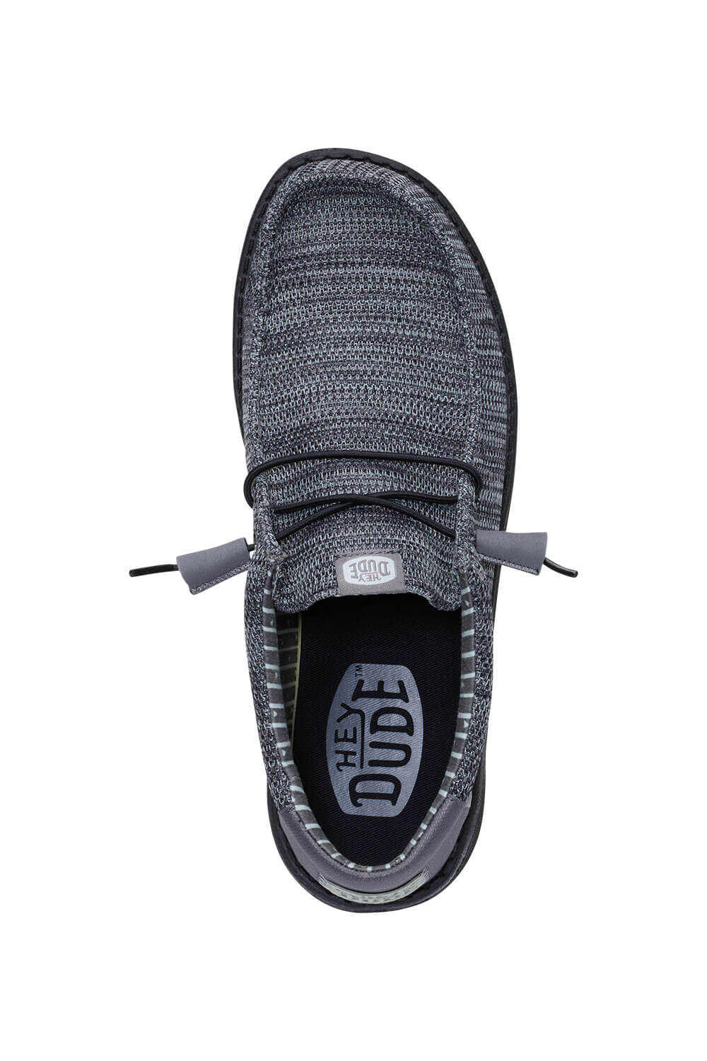 HEYDUDE Men’s Wally Stretch Sox Shoes in Granite Grey/Black | 41898-1U4 - Image 9