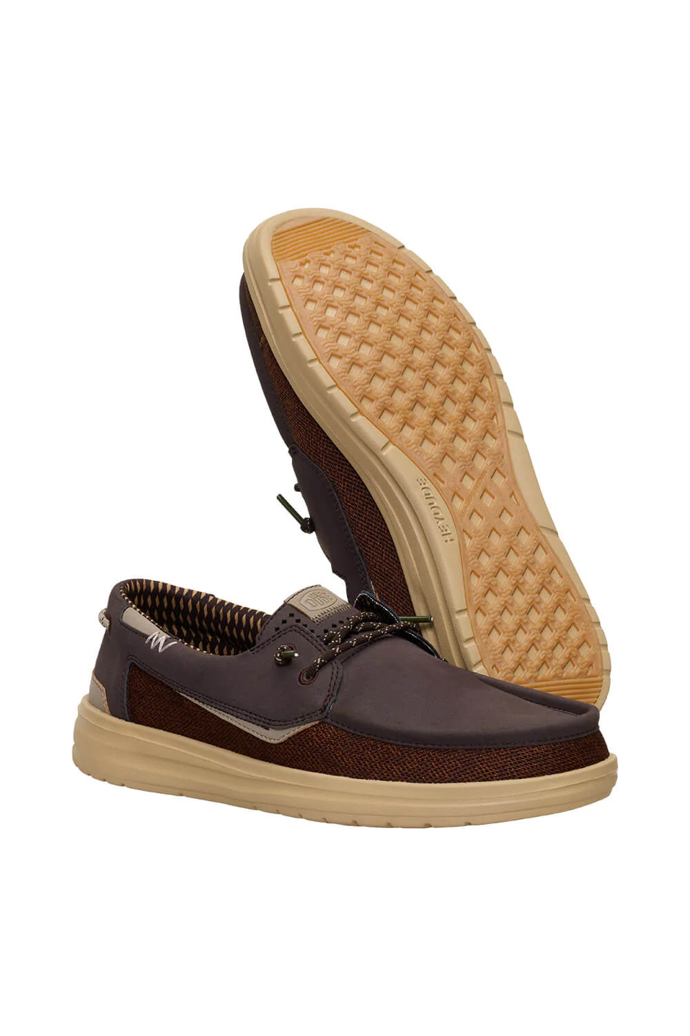 HEYDUDE Men’s Welsch Grip Classic Mesh Shoes in Brown | 43154-2IV - Image 4