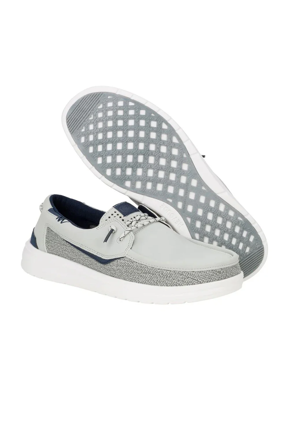 HEYDUDE Men’s Welsch Grip Classic Mesh Shoes in Grey | 43154-1U7 - Image 4