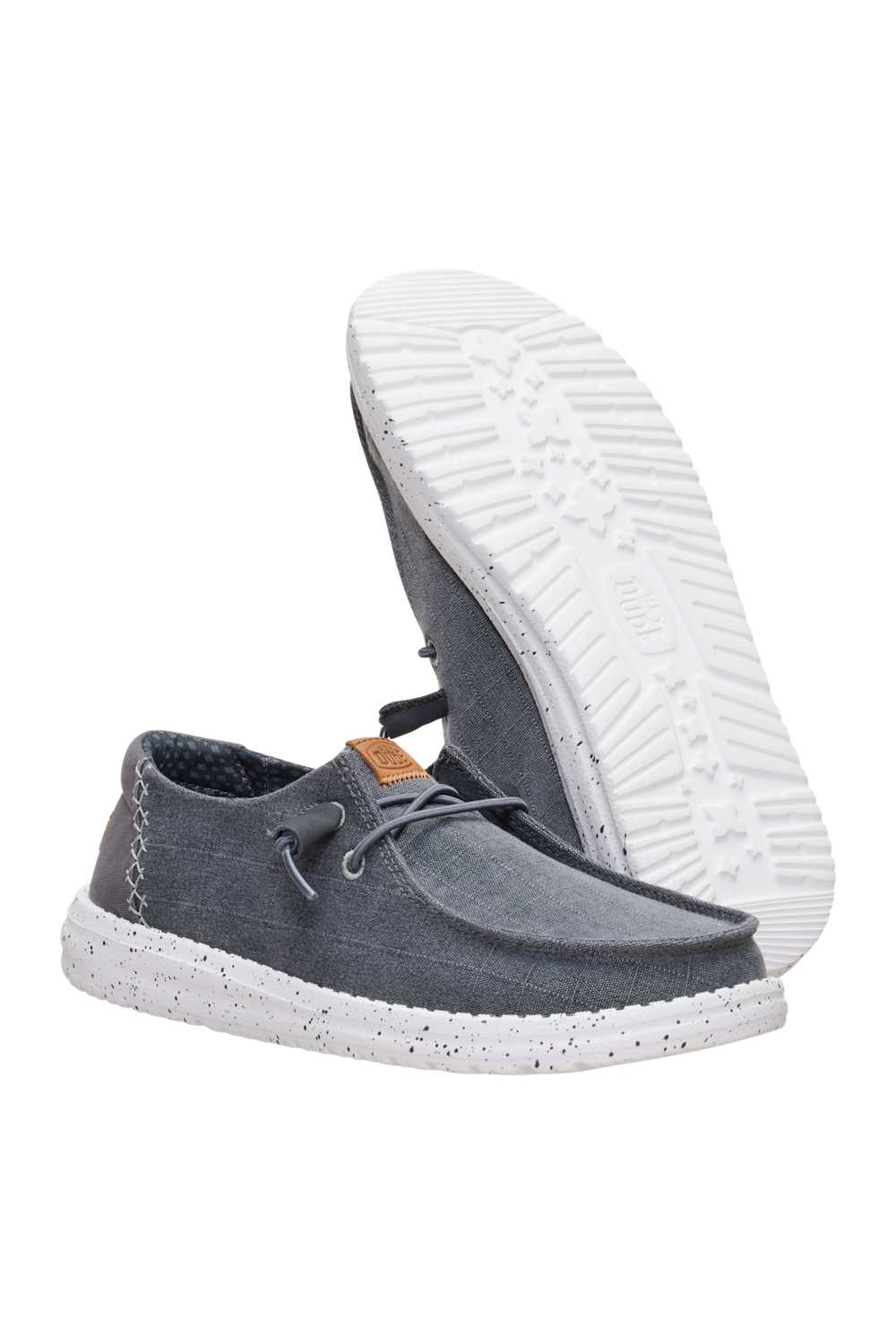 HEYDUDE Women’s Chambray Grid Shoes in Charcoal | 45187-025 - Image 4