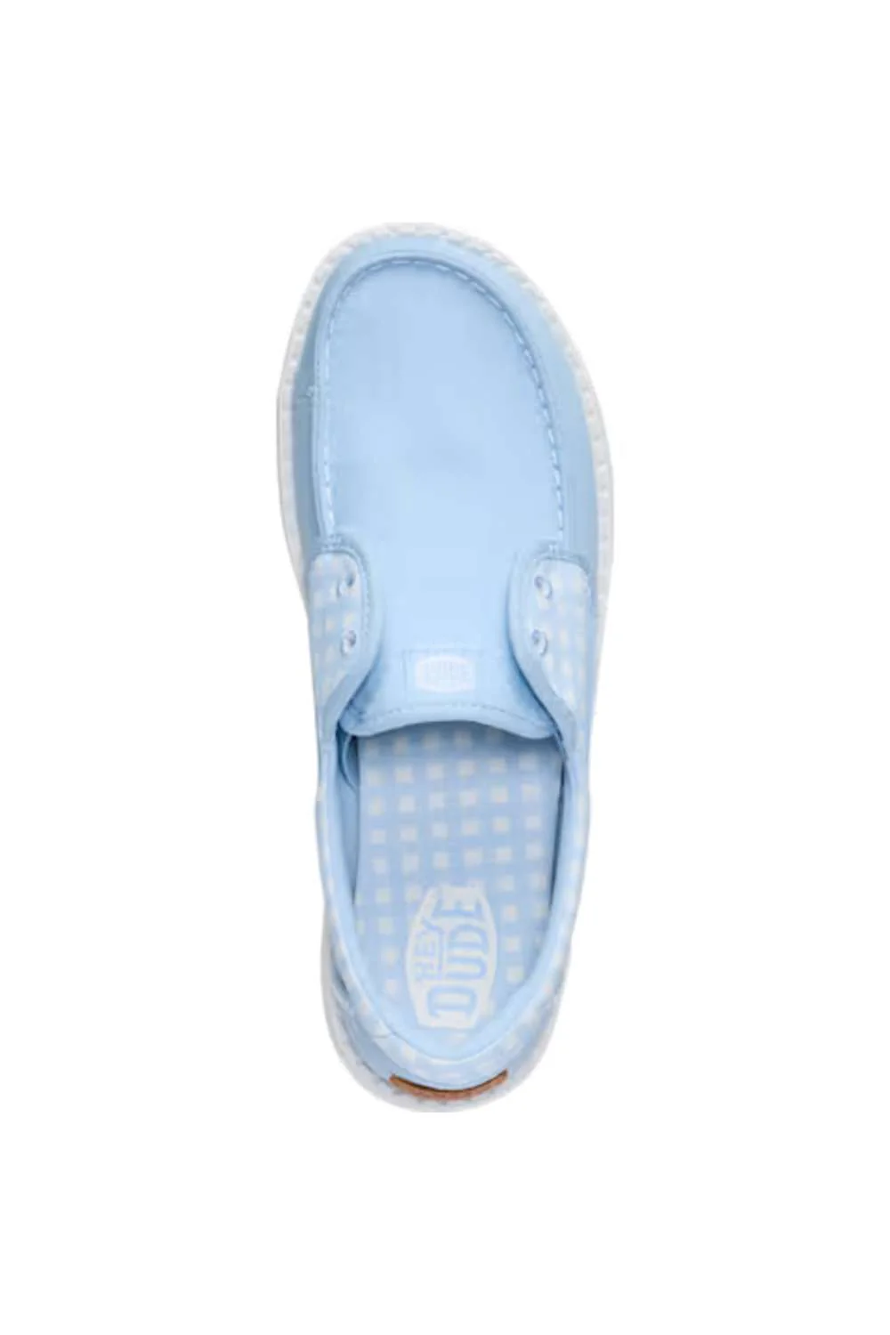 HEYDUDE Women’s Wendy Cru Gingham Shoes in Skyway/Blue Multi | 45415-4ZR - Image 4