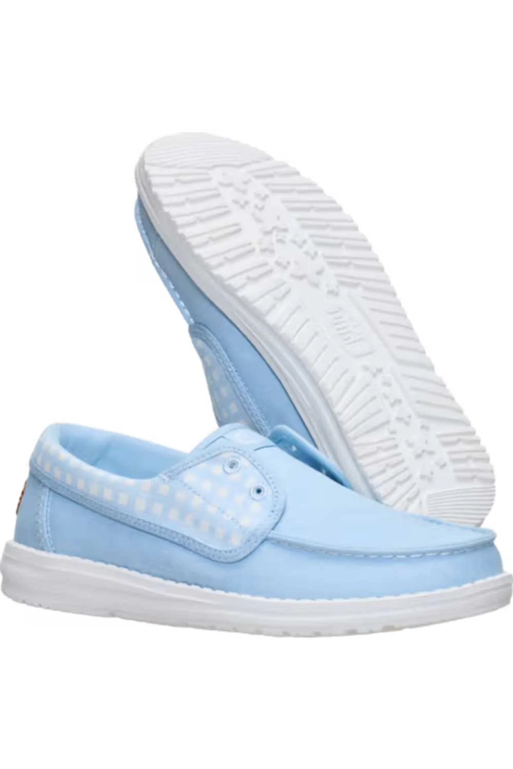 HEYDUDE Women’s Wendy Cru Gingham Shoes in Skyway/Blue Multi | 45415-4ZR - Image 6