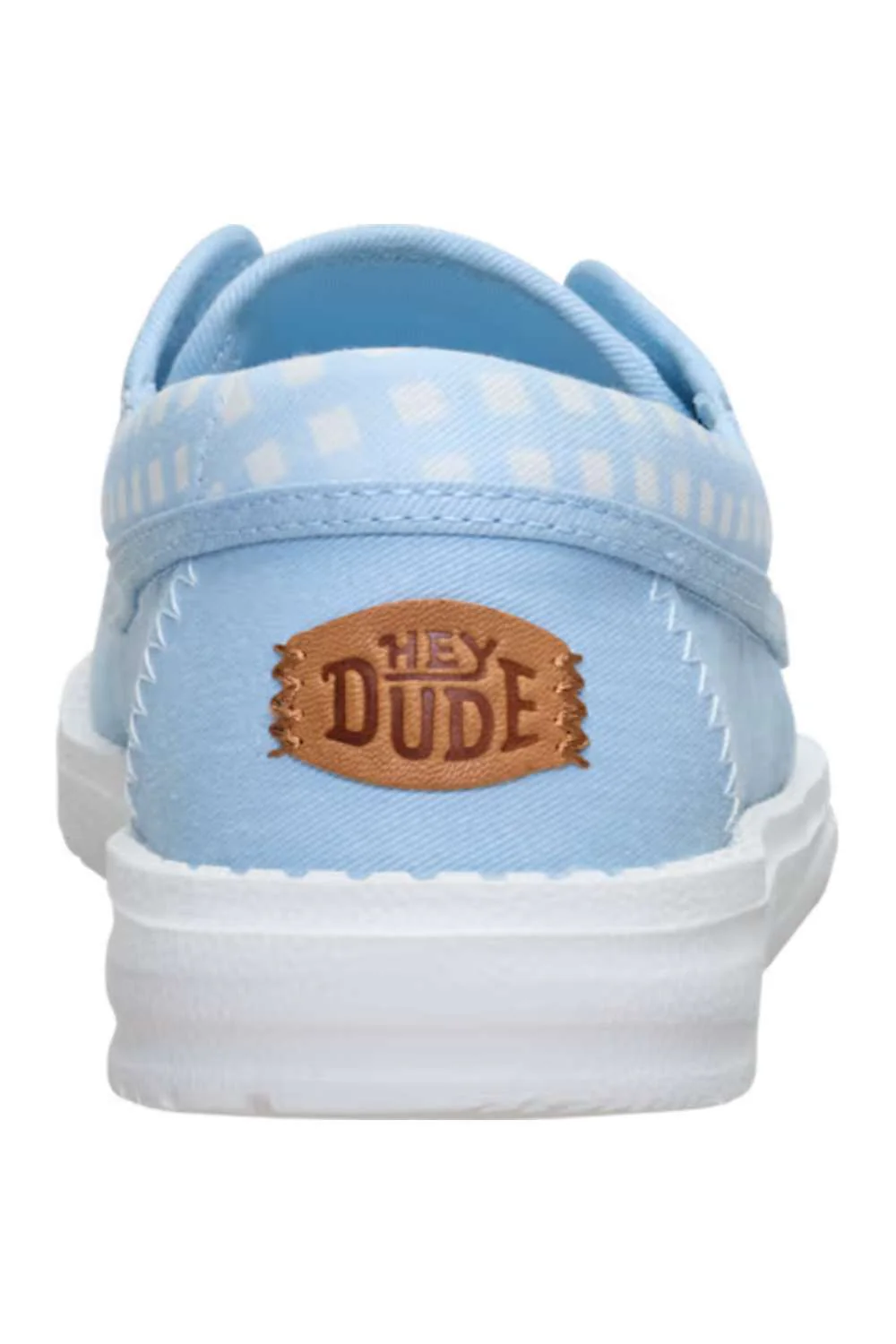HEYDUDE Women’s Wendy Cru Gingham Shoes in Skyway/Blue Multi | 45415-4ZR - Image 7