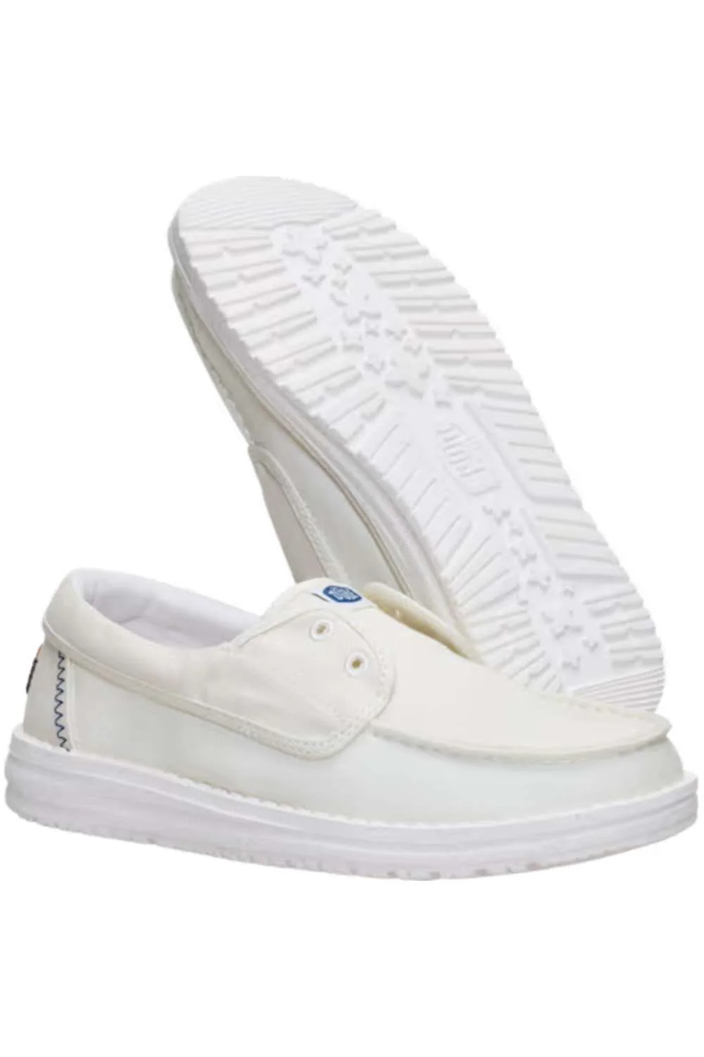 HEYDUDE Women’s Wendy Cru Stretch Canvas Shoes in Snow White | 45154-1WQ - Image 2