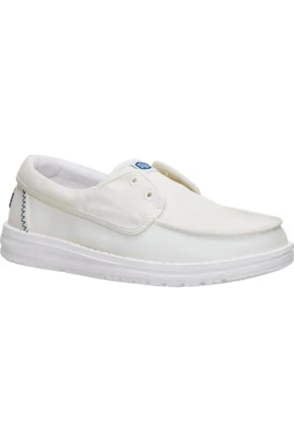 HEYDUDE Women’s Wendy Cru Stretch Canvas Shoes in Snow White | 45154-1WQ - Image 4