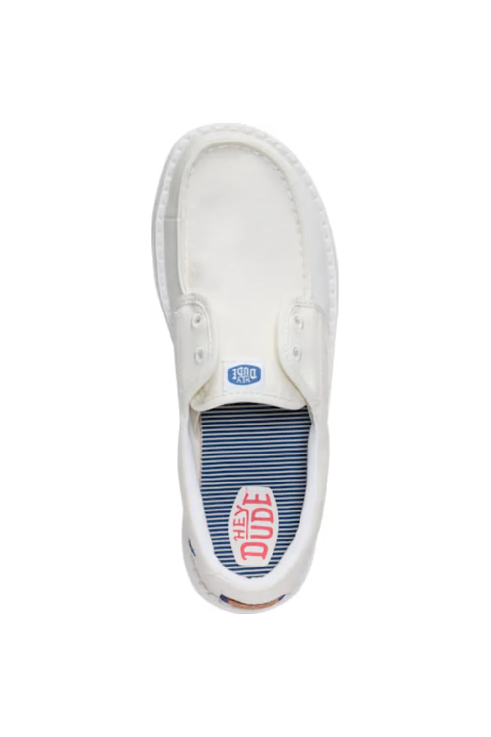 HEYDUDE Women’s Wendy Cru Stretch Canvas Shoes in Snow White | 45154-1WQ - Image 5