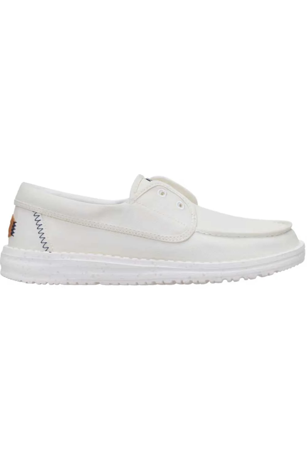 HEYDUDE Women’s Wendy Cru Stretch Canvas Shoes in Snow White | 45154-1WQ - Image 6