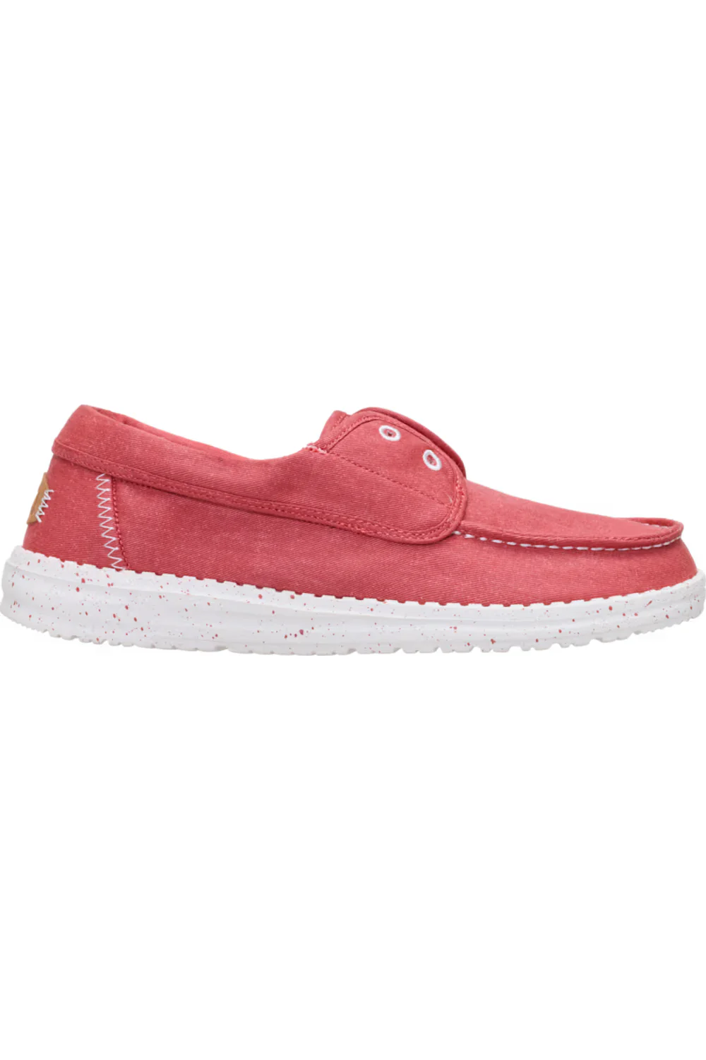 HEYDUDE Women’s Wendy Cru Stretch Canvas Shoes in Washed Red | 45154-6ZJ - Image 2