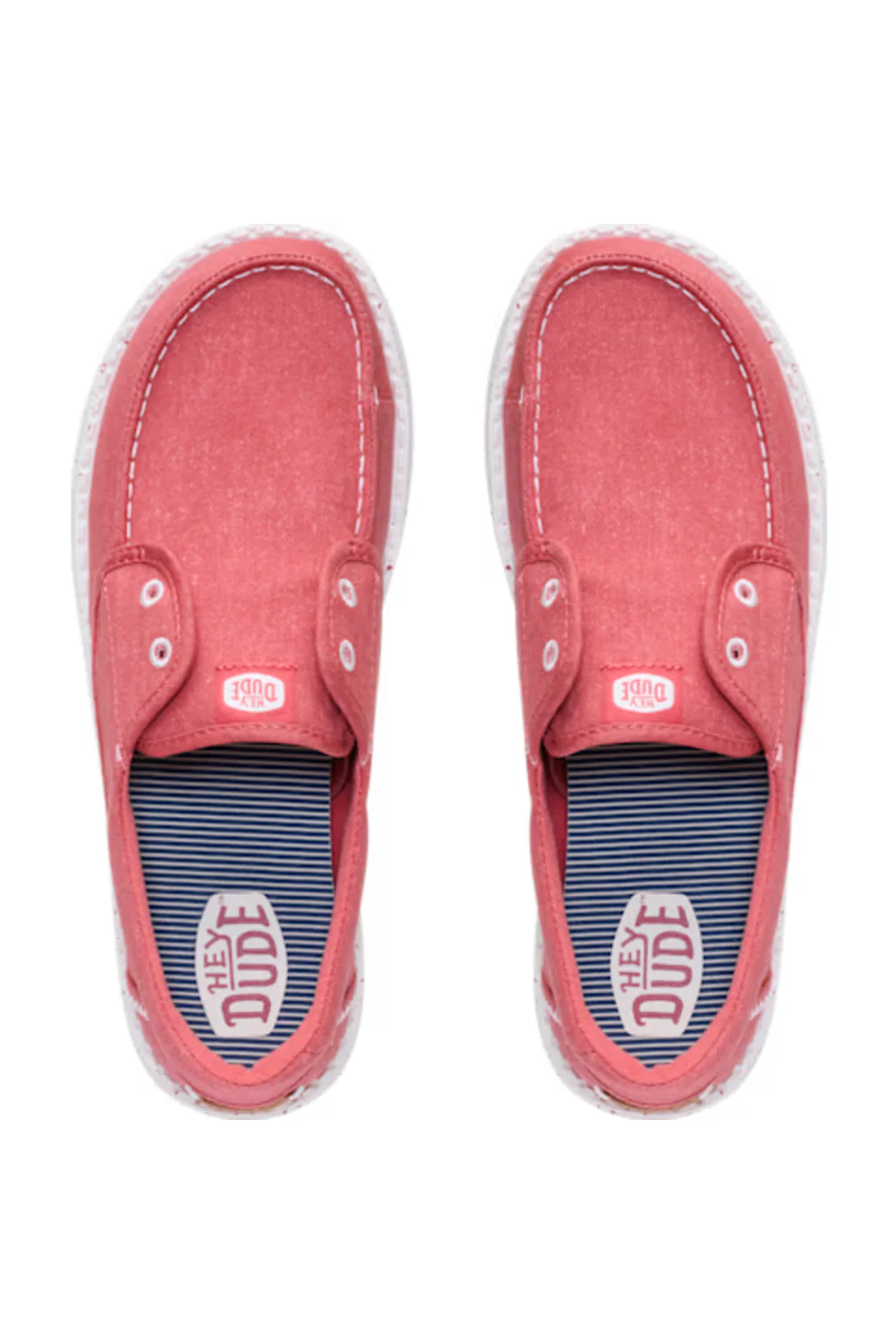 HEYDUDE Women’s Wendy Cru Stretch Canvas Shoes in Washed Red | 45154-6ZJ - Image 3