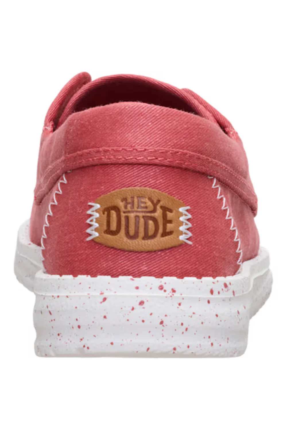 HEYDUDE Women’s Wendy Cru Stretch Canvas Shoes in Washed Red | 45154-6ZJ - Image 6