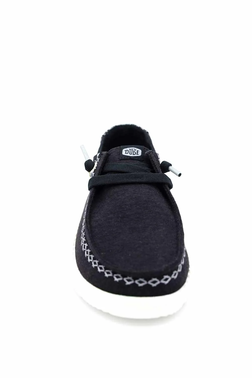 HEYDUDE Womens Wendy Break Surf Jersey Shoes in Black Multi | 45217-0C4 - Image 3