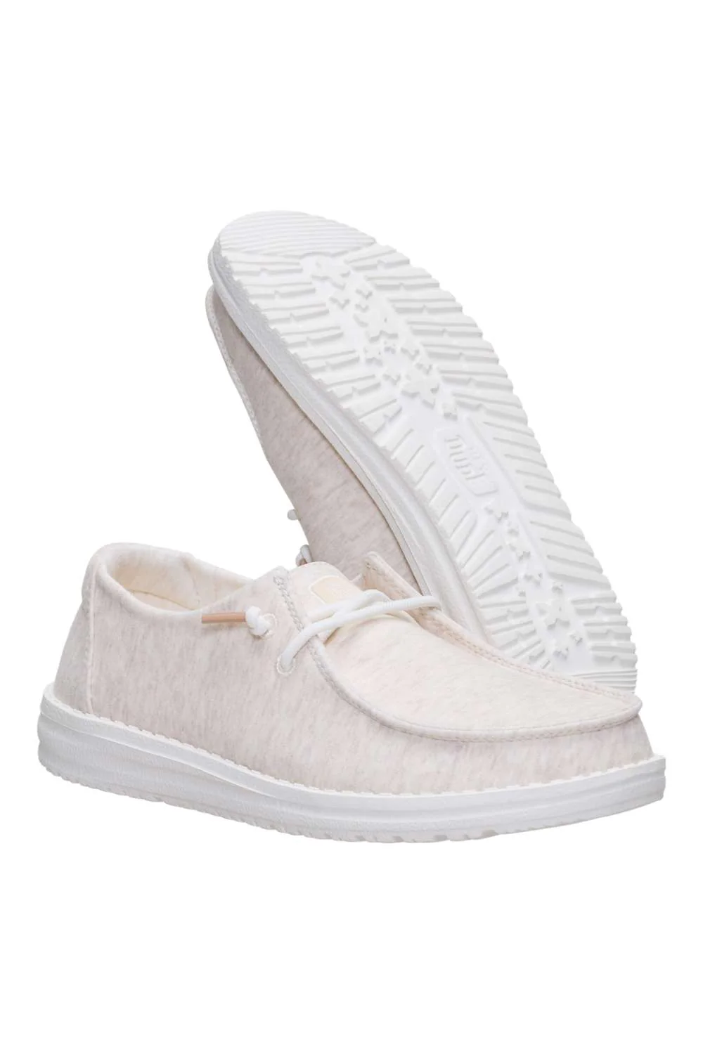 HEYDUDE Womens Wendy Stretch Jersey Shoes in Oatmeal | 45434-272 - Image 2