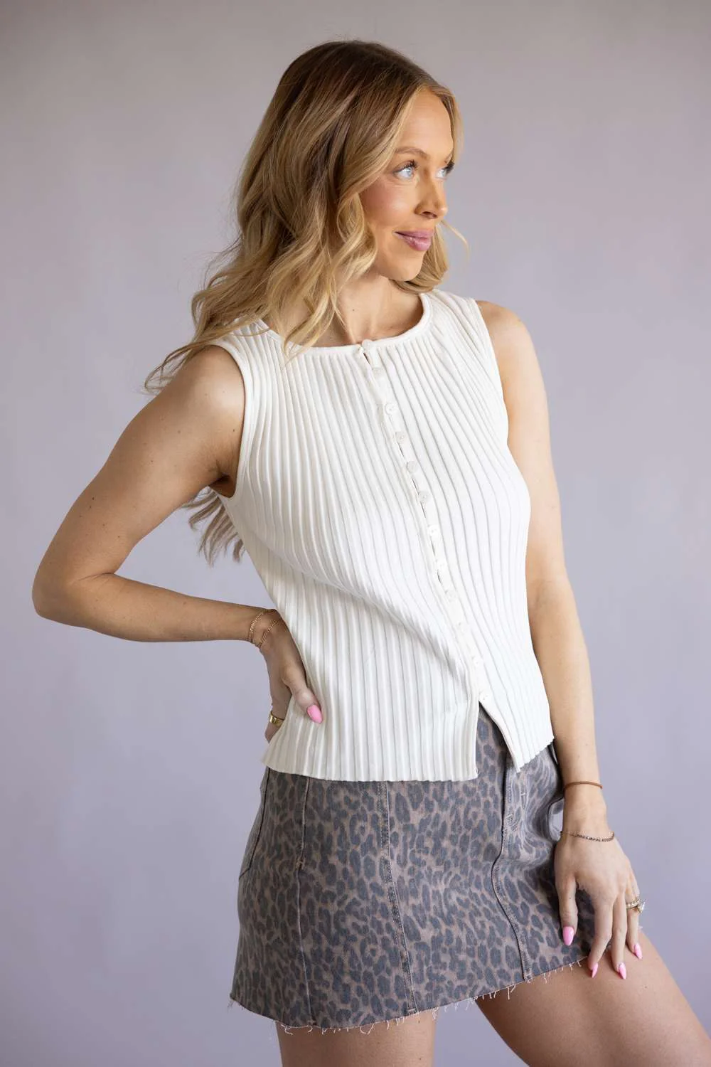 Hidden Cheetah Denim Mini Skirt for Women | HD5180-CHE - Image 4