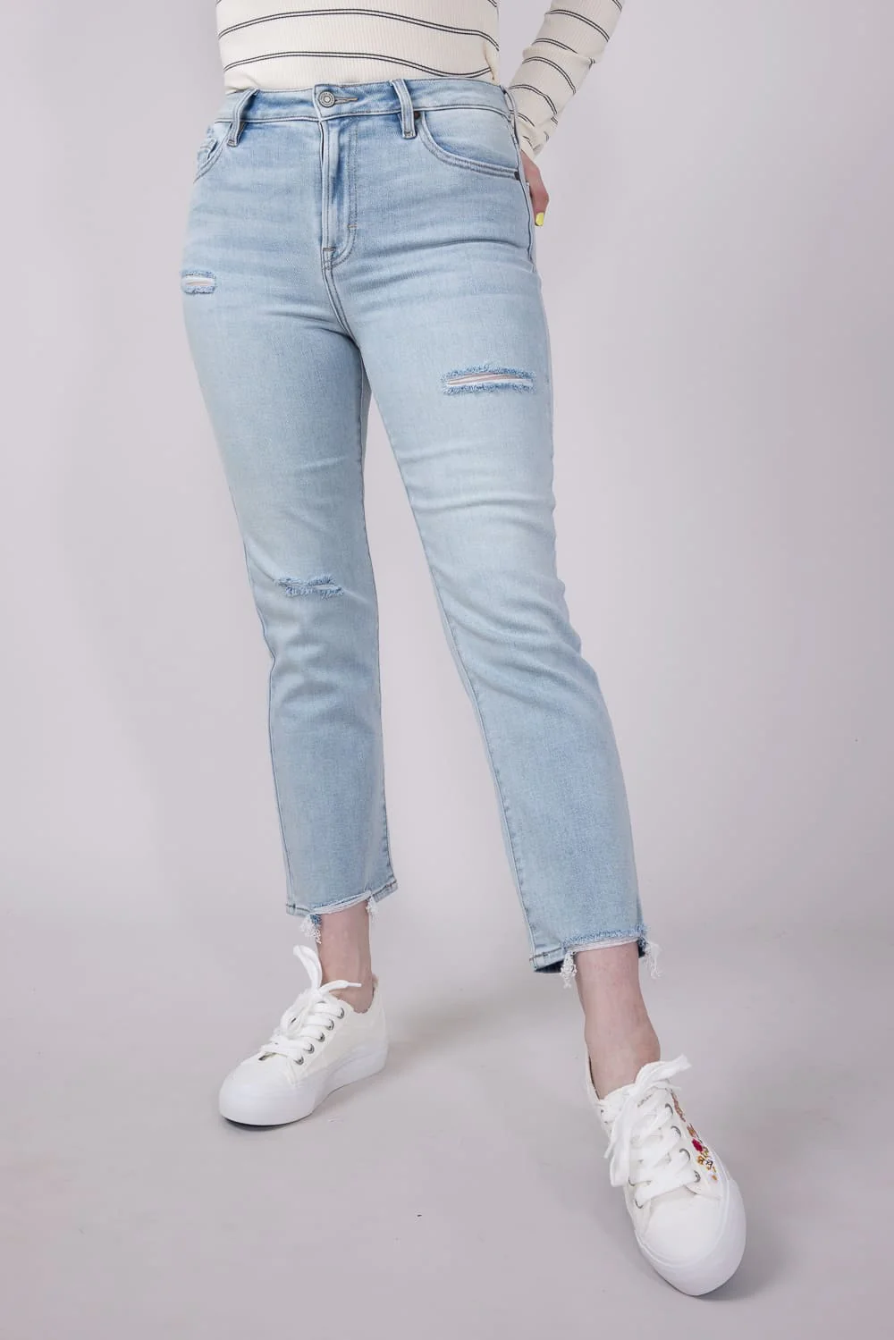 Hidden High Rise Crop Cigarette Skinny Jeans for Women | HD1527CG-LT - Image 4