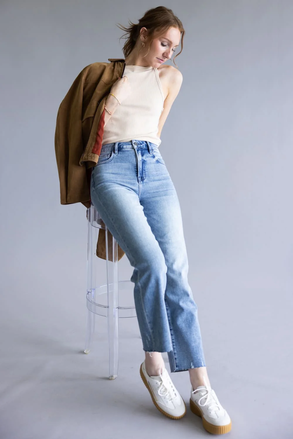 Hidden Tracey High Rise Cropped Straight Leg Jeans for Women | HD1557STC-M - Image 4