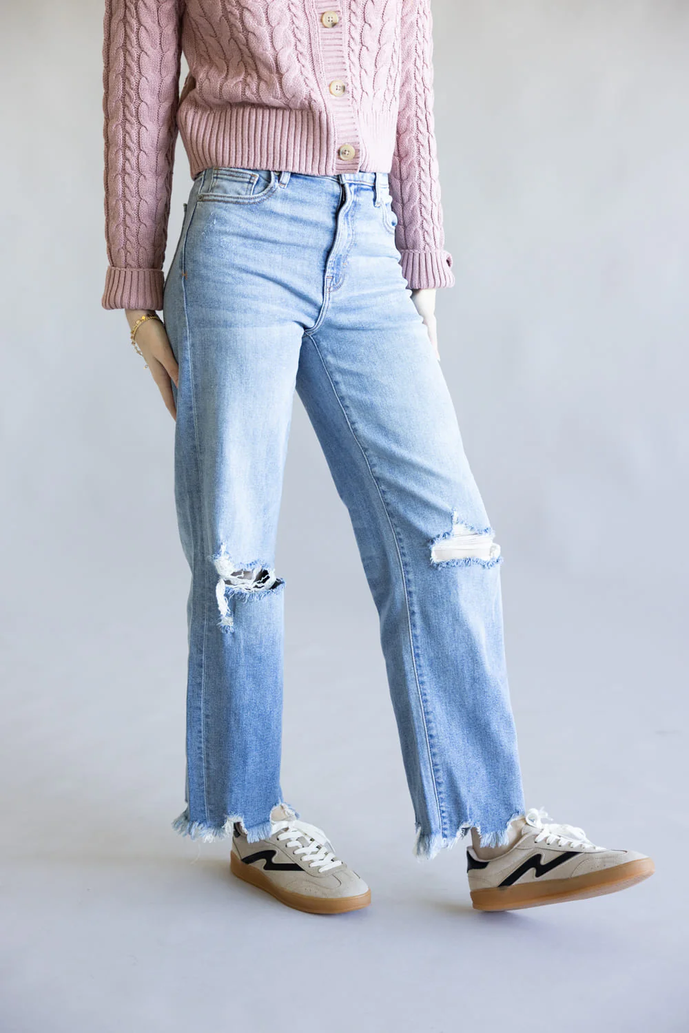 Hidden High-Rise Ella Wide Straight Leg Jeans for Women | HD1663WS-ML - Image 5