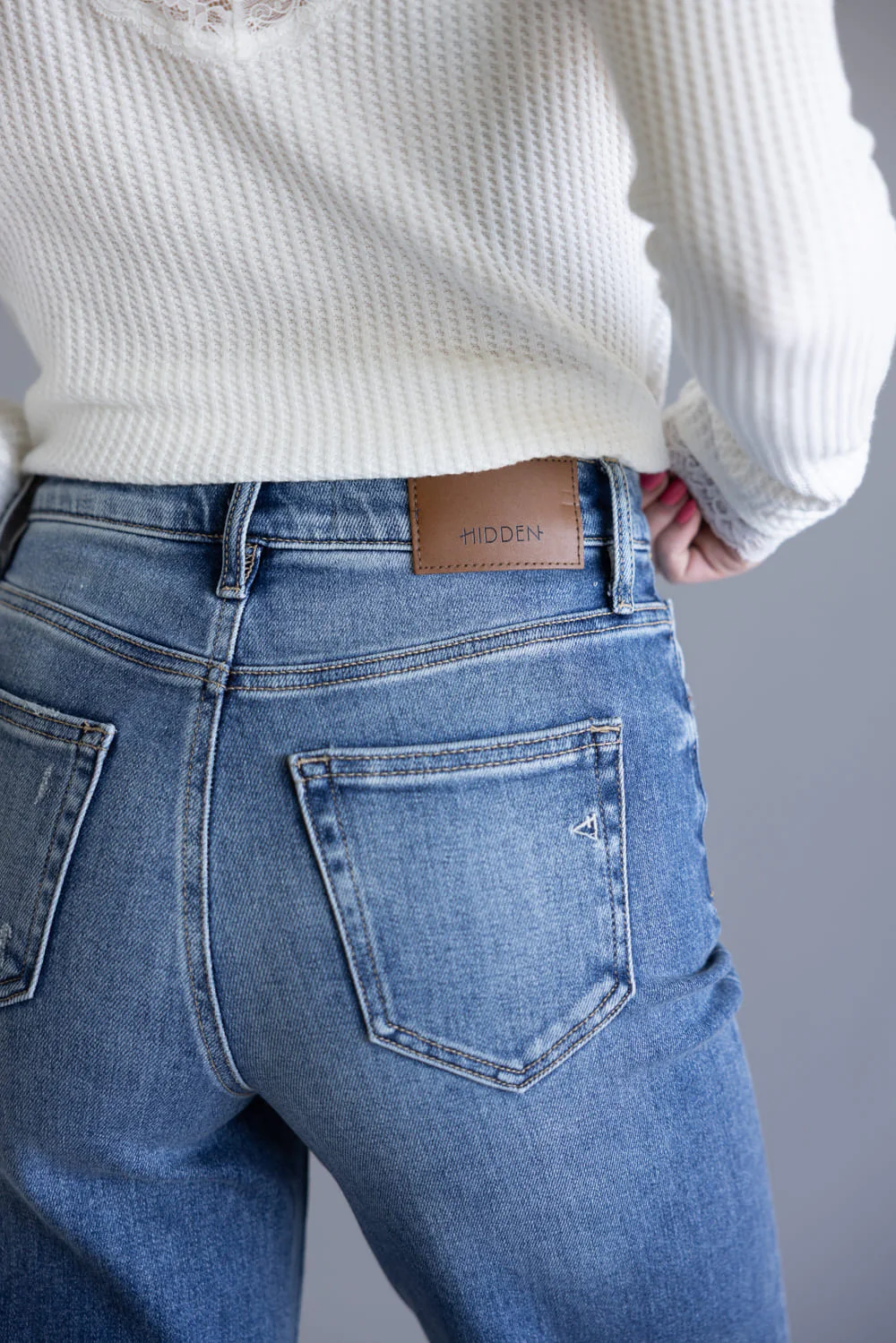 Hidden High Rise Logan Straight Leg Dad Jeans for Women | HD9177D-MD - Image 4
