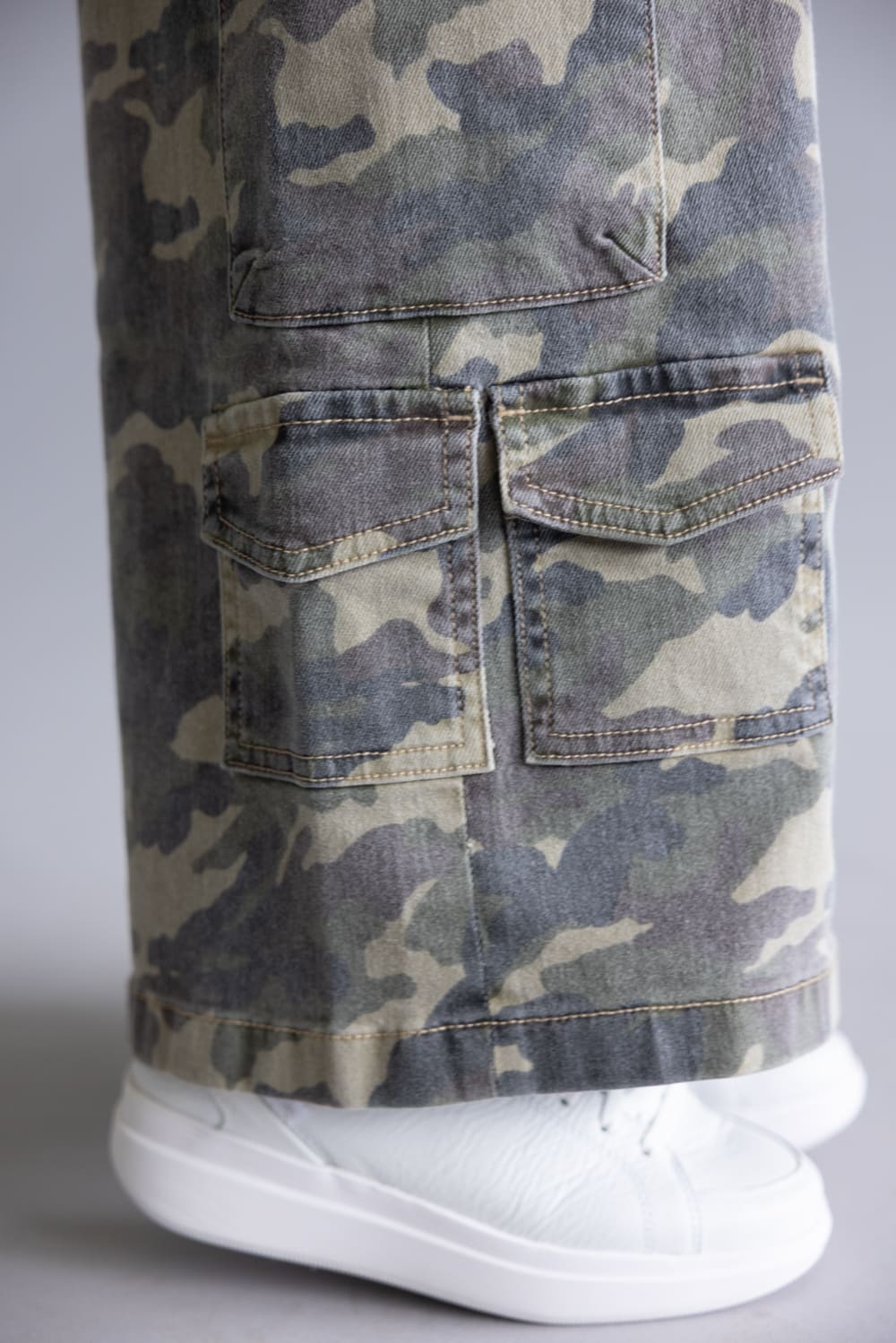 Hidden Nori High Rise Wide Leg Cargo Jeans for Women in Camo | HD9299-CAM - Image 5