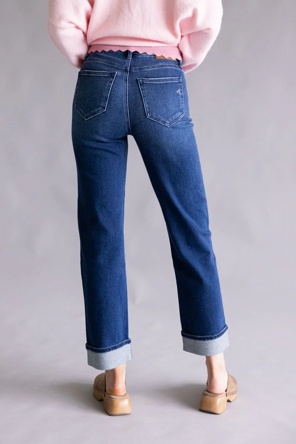 Hidden Tracey High Rise Straight Leg Cuff Jeans for Women | HD1662ST-DK - Image 4