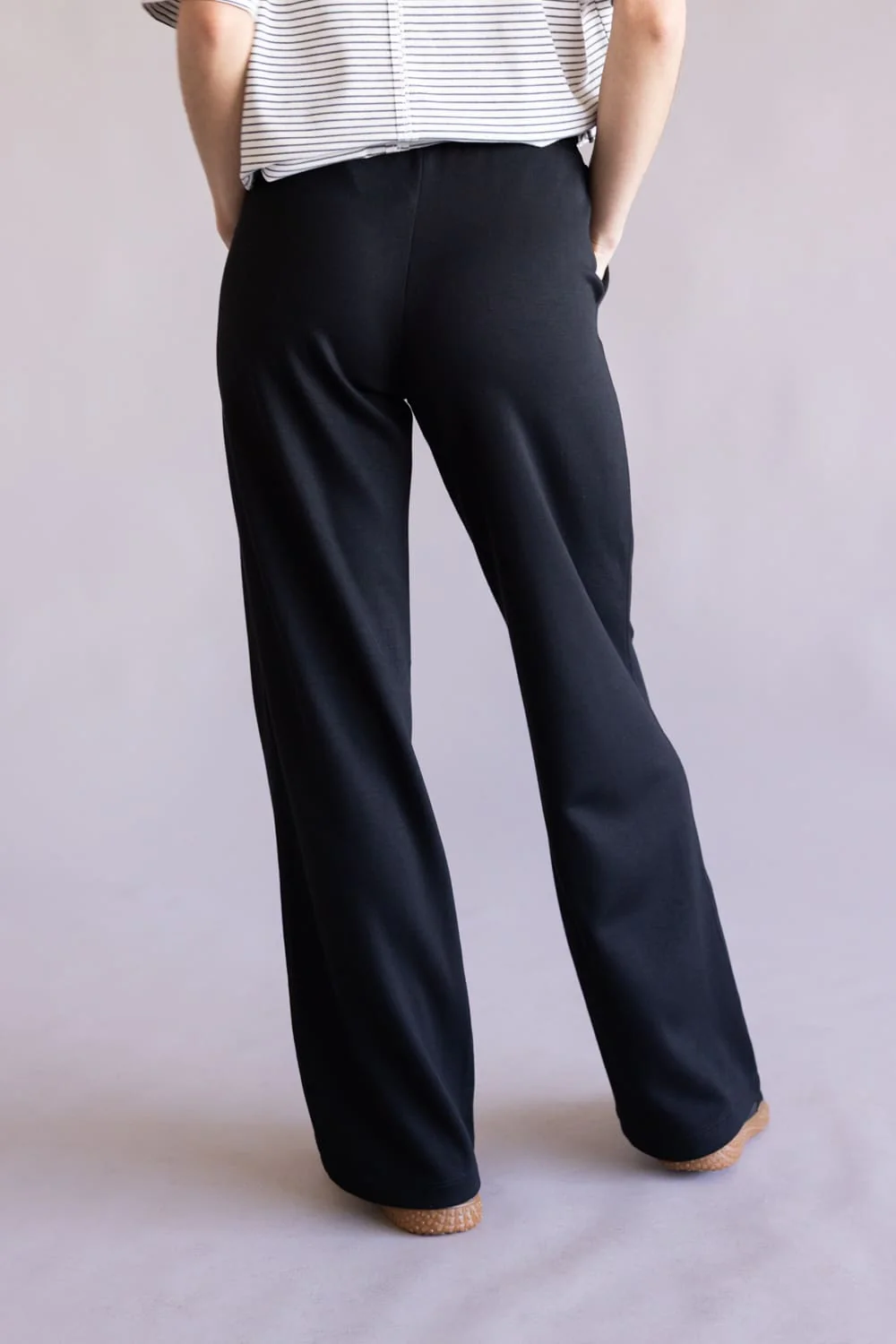 High Rise Ease Into It Drawstring Lounge Pants for Women in Black | DZ25C725-BLACK - Image 2