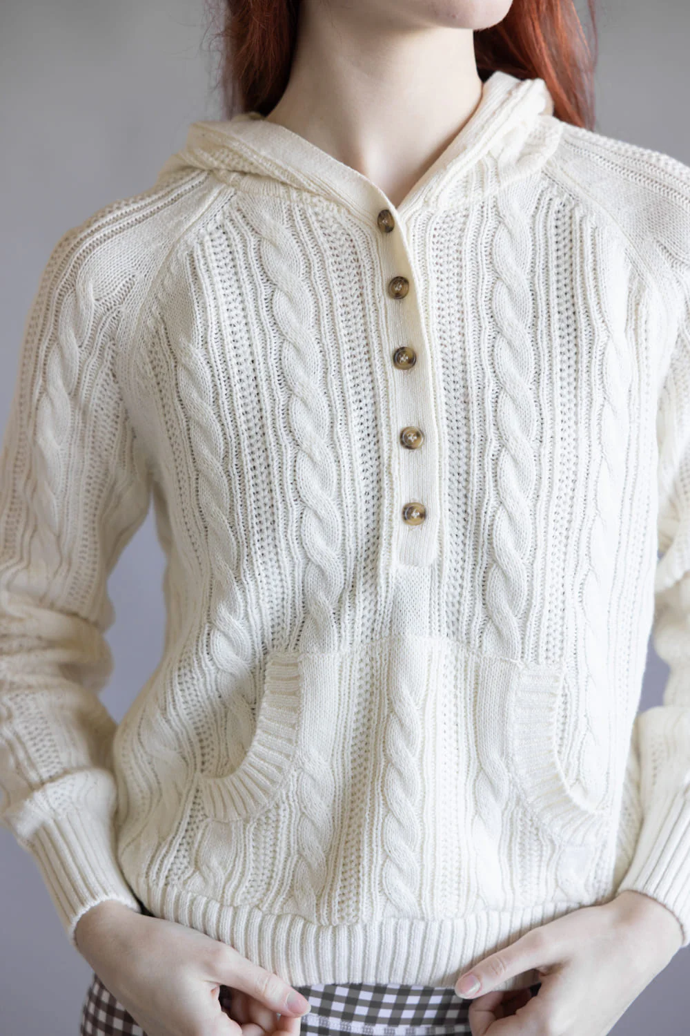 Hooded Henley Sweater for Women in Blizzard White | PF5S27950-BLIZZARDWHITE - Image 4