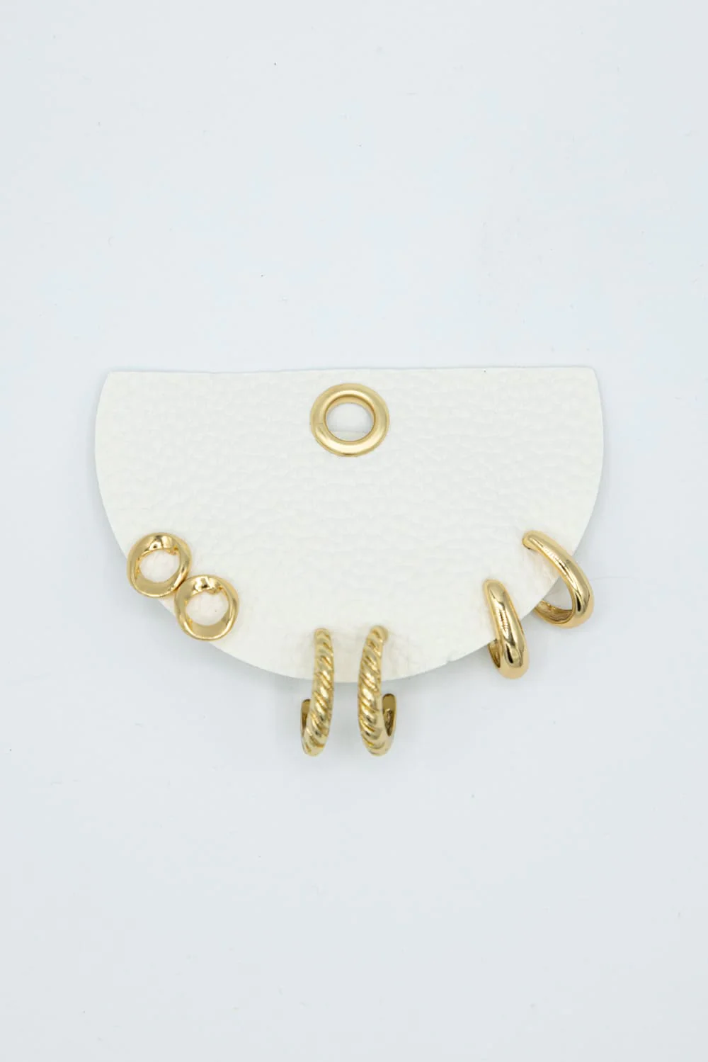 Hoop And Stud Earrings Set for Women in Gold | YEC442 GD - Image 2