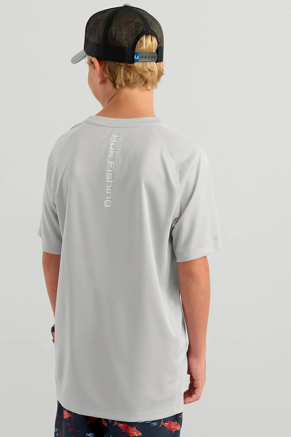 Huk Fishing Youth Pursuit T-Shirt for Boys in Grey | H7120101-059-GREY - Image 2