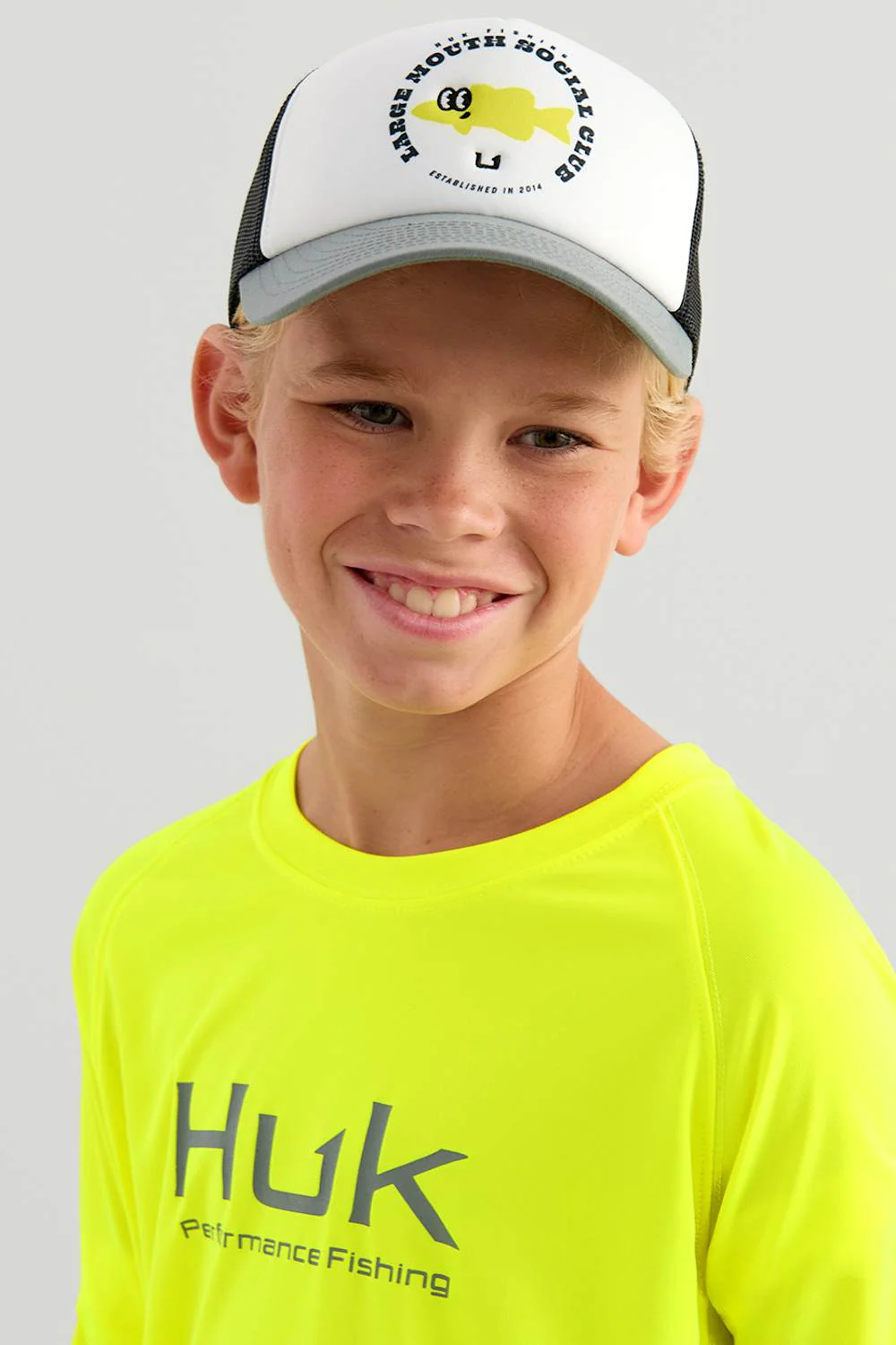 Huk Fishing Youth Pursuit Performance Crew T-Shirt for Boys in Yellow | H7120091-803-YELLOW - Image 5
