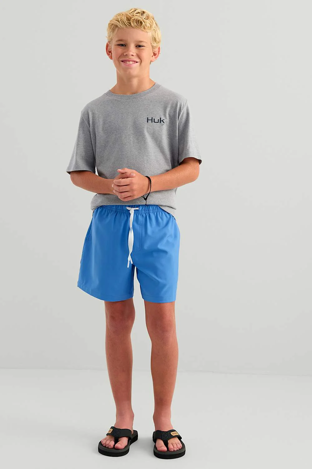 Huk Fishing Youth Pursuit Volley Shorts for Boys in Blue | H7200016-431-REGATTA - Image 2