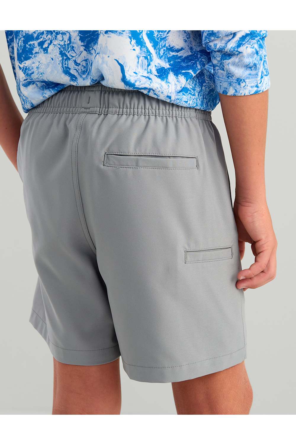 Huk Fishing Youth Pursuit Volley Shorts for Boys in Grey | H7200016-028-GREY - Image 4