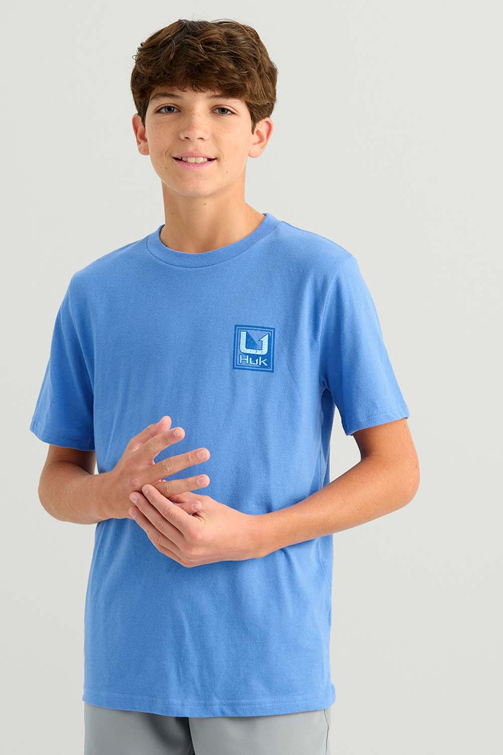 Huk Fishing Youth Rising T-Shirt for Boys in Blue | H7100113-431-REGATTA - Image 2