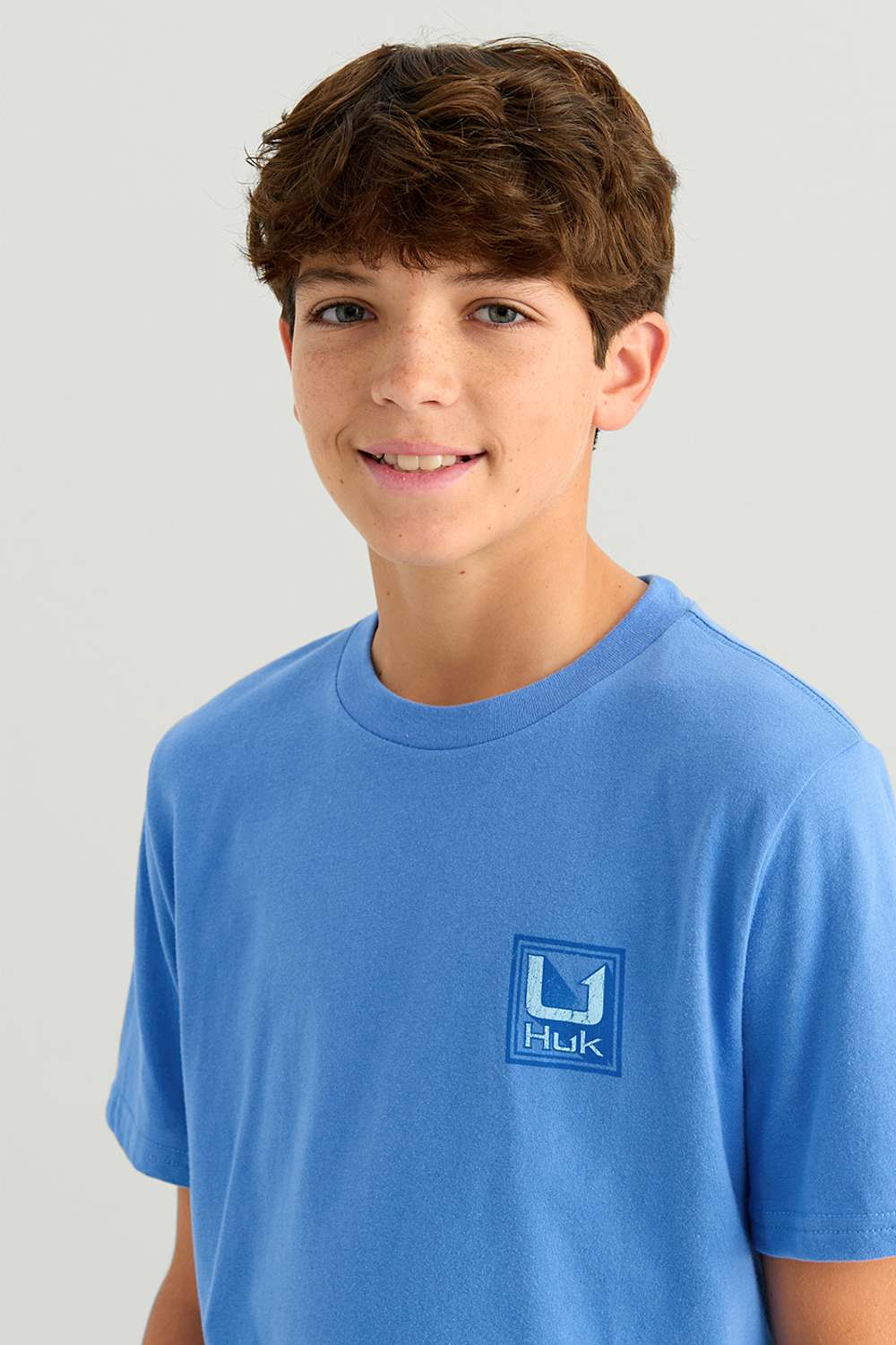Huk Fishing Youth Rising T-Shirt for Boys in Blue | H7100113-431-REGATTA - Image 3