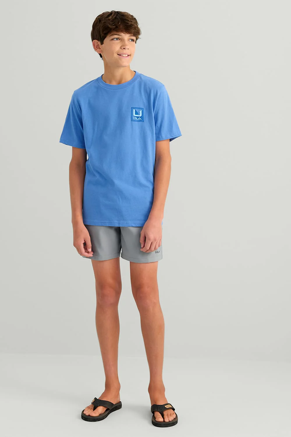 Huk Fishing Youth Rising T-Shirt for Boys in Blue | H7100113-431-REGATTA - Image 4
