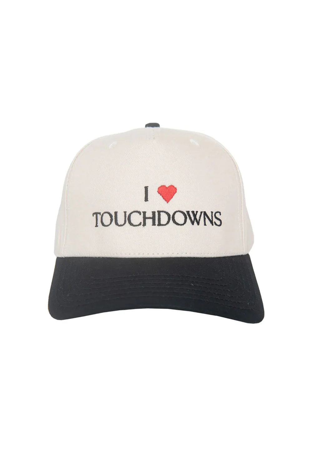 I Heart Touchdowns Trucker Hat for Women in Black/Tan | KDC-BC-1161-BLK-TAN - Image 3