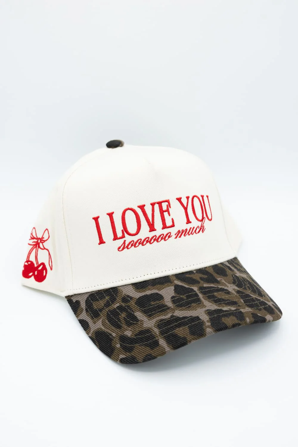 I Love You Sooo Much Trucker Hat for Women in Leopard/Tan | ILOVEYOUSOMUCHLEOPARDHAT - Image 2