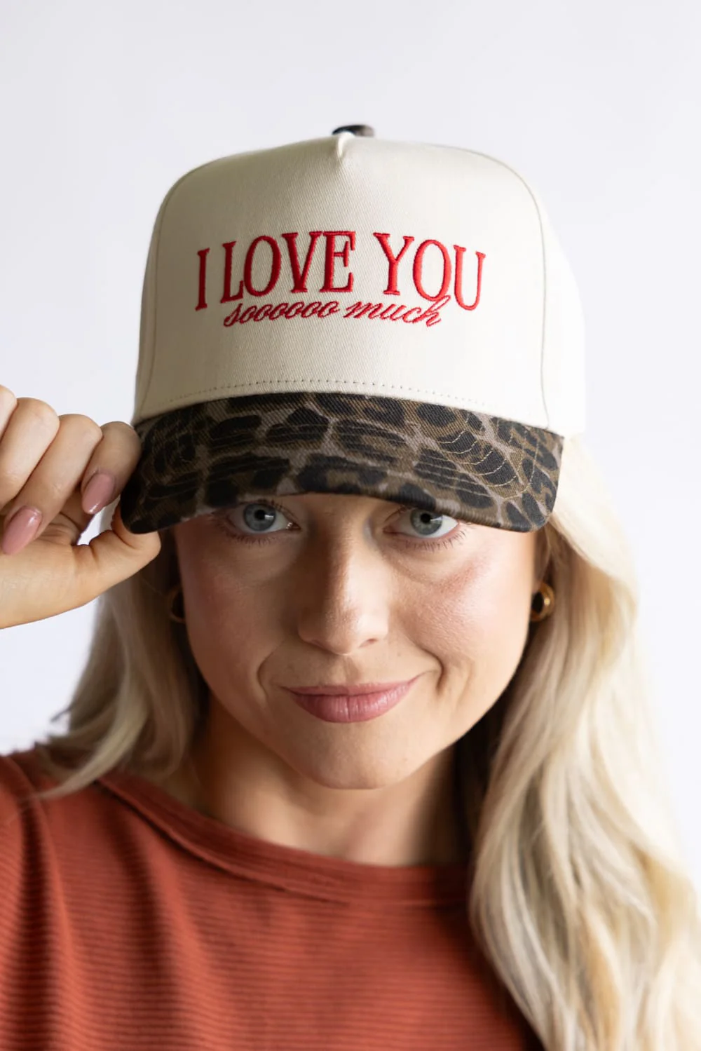 I Love You Sooo Much Trucker Hat for Women in Leopard/Tan | ILOVEYOUSOMUCHLEOPARDHAT - Image 3