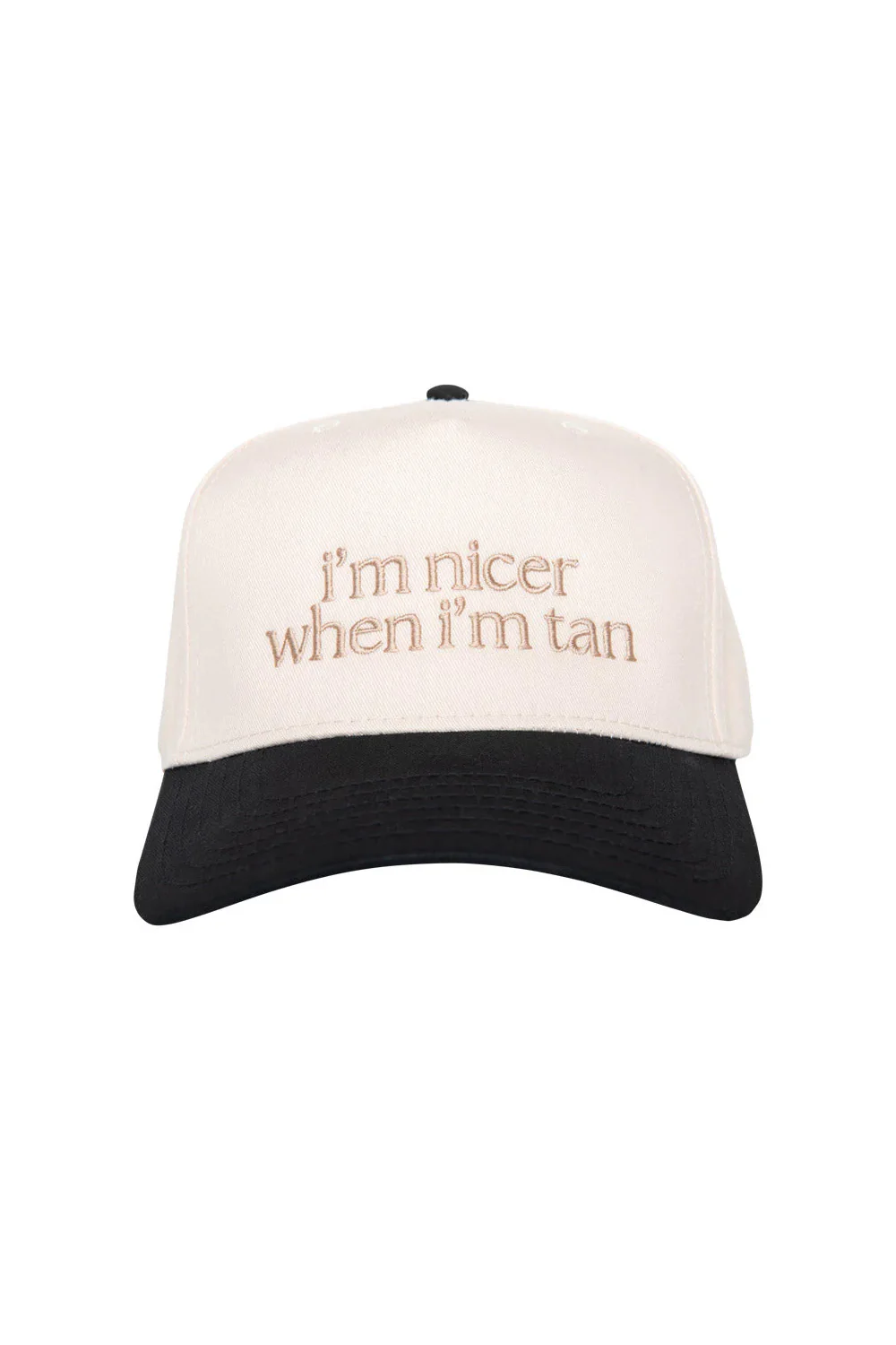 I’m Nicer When I’m Tan Trucker Hat for Women in Black/Tan | KDC-BC-1118-BLK-TAN - Image 3