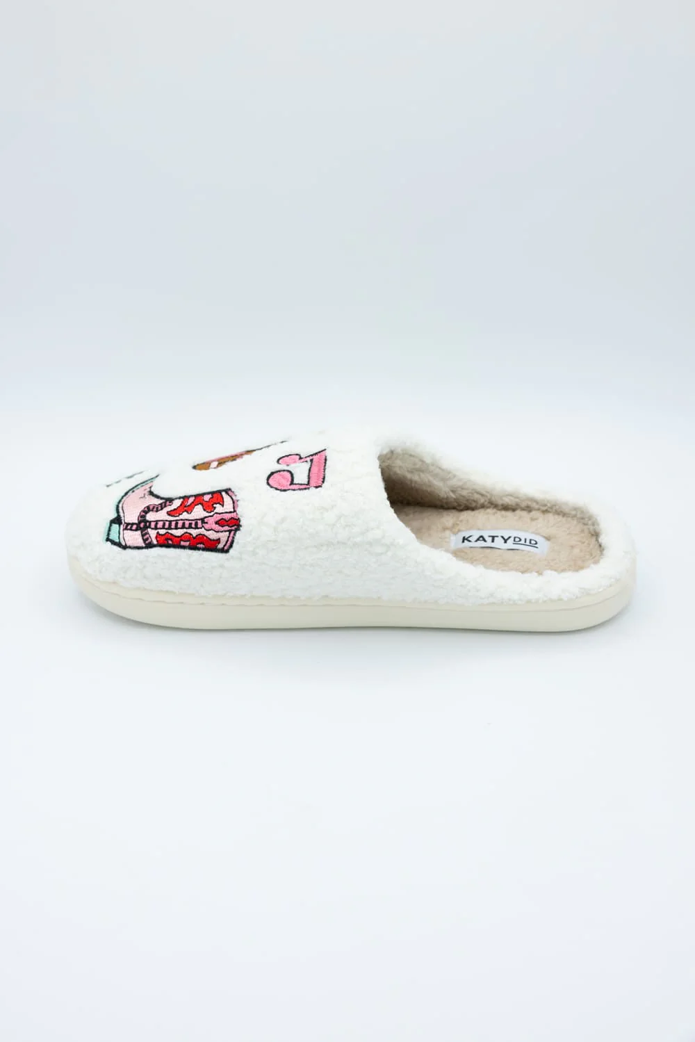 In My Cozy Era Patch Slippers for Women in White | KDC-SLPR-166-WHT - Image 3