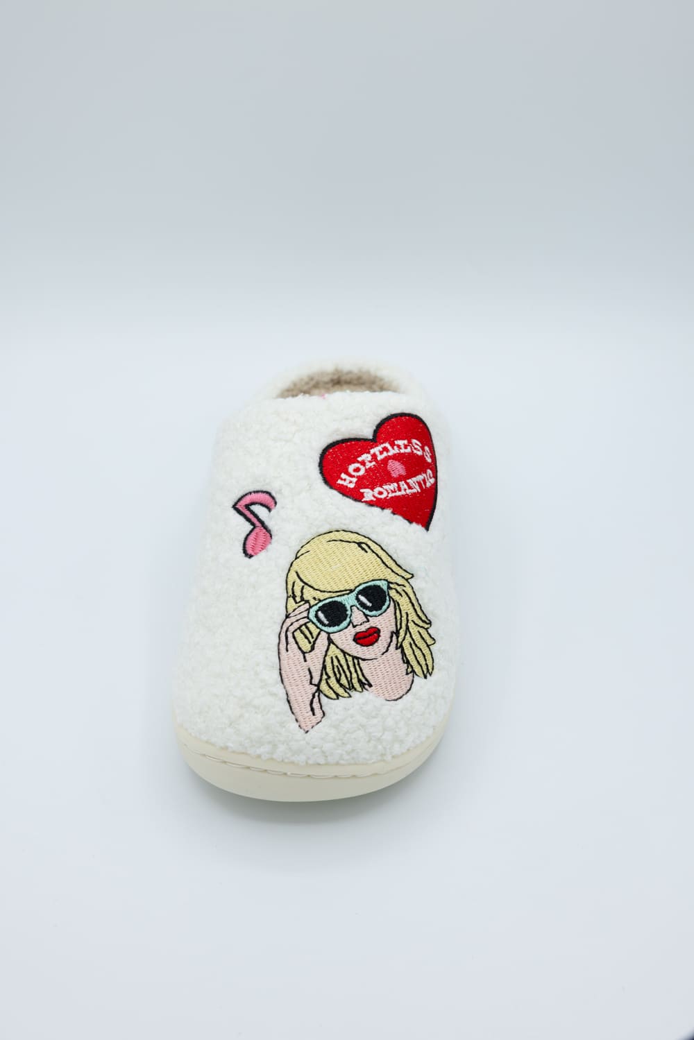In My Cozy Era Patch Slippers for Women in White | KDC-SLPR-166-WHT - Image 4