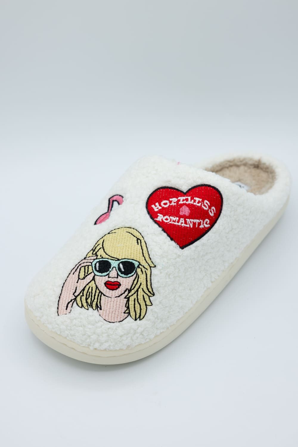 In My Cozy Era Patch Slippers for Women in White | KDC-SLPR-166-WHT - Image 5
