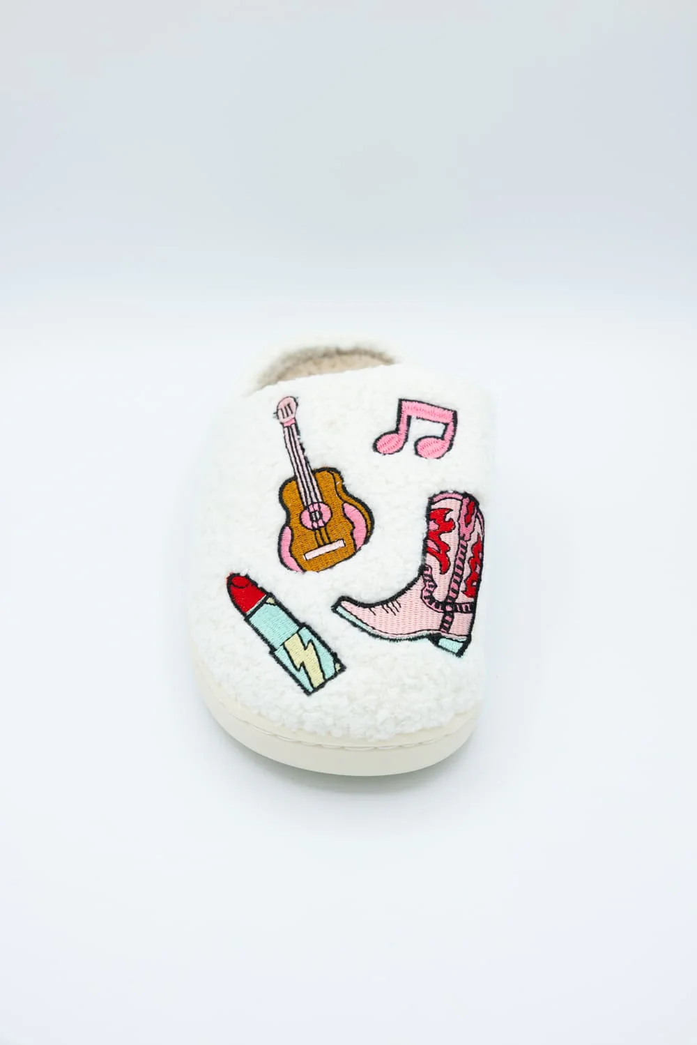 In My Cozy Era Patch Slippers for Women in White | KDC-SLPR-166-WHT - Image 6