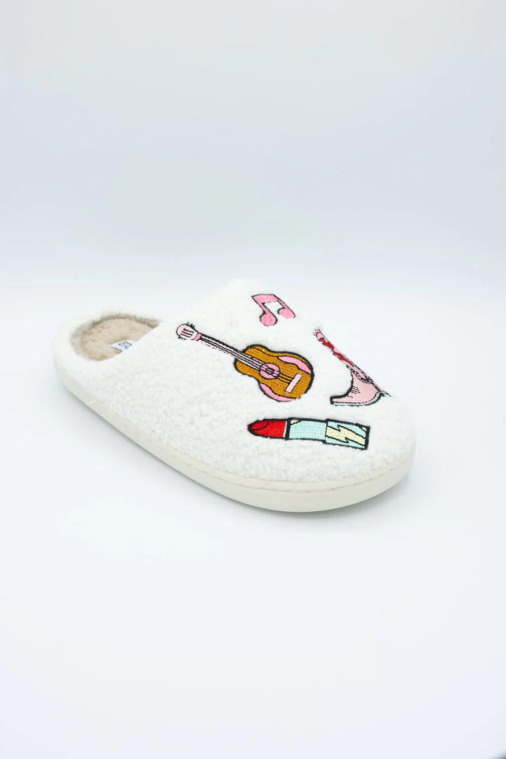 In My Cozy Era Patch Slippers for Women in White | KDC-SLPR-166-WHT - Image 7