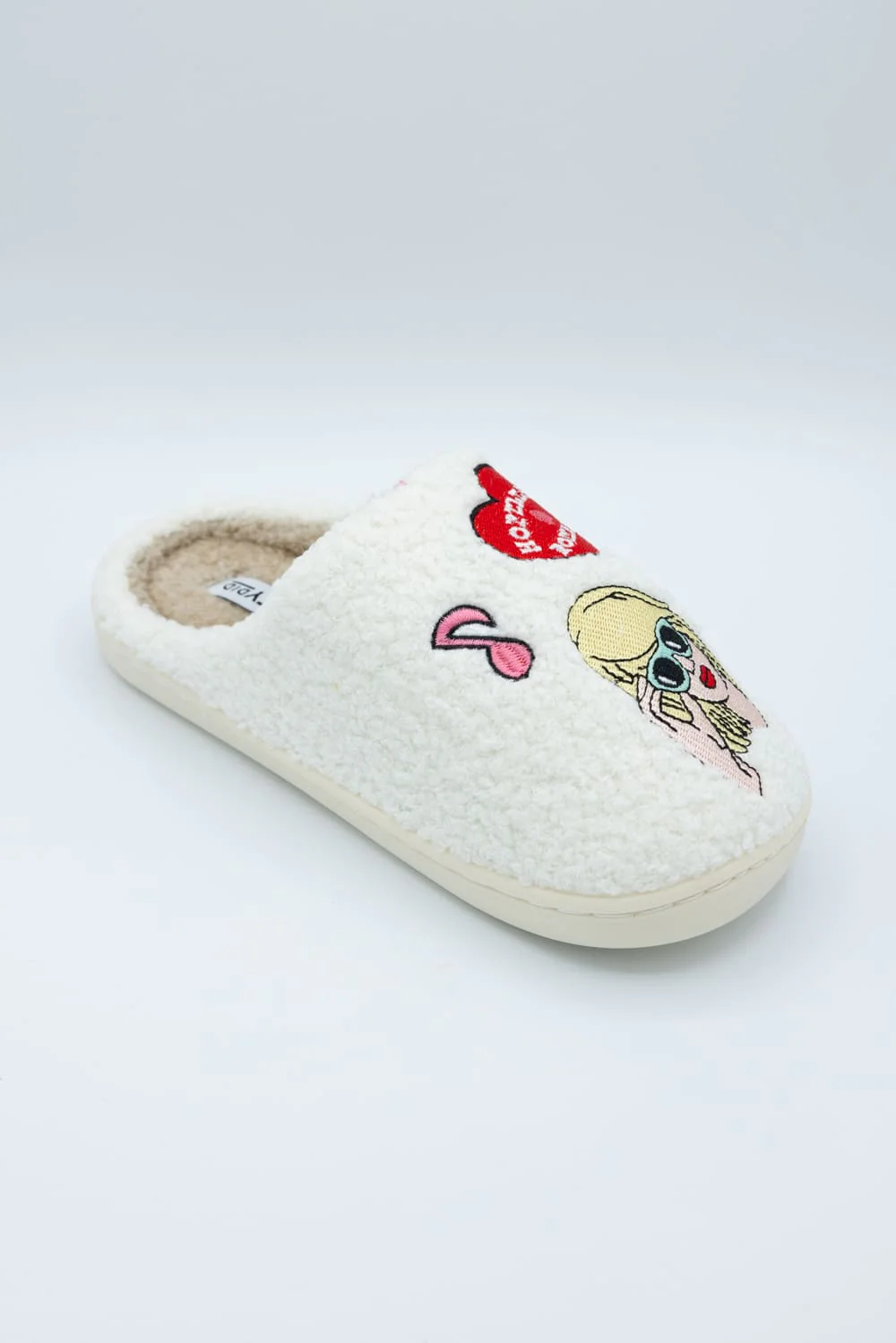 In My Cozy Era Patch Slippers for Women in White | KDC-SLPR-166-WHT - Image 8