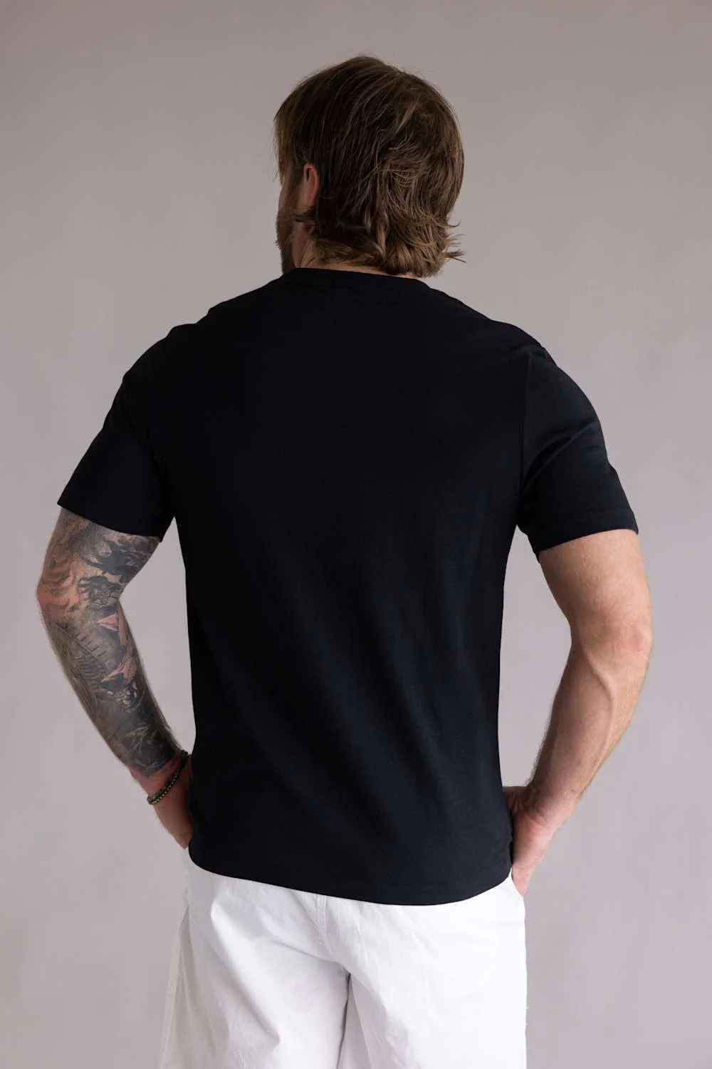 Industrie Classic Crew T-Shirt for Men in Black | MTE39546C-BLACK - Image 3