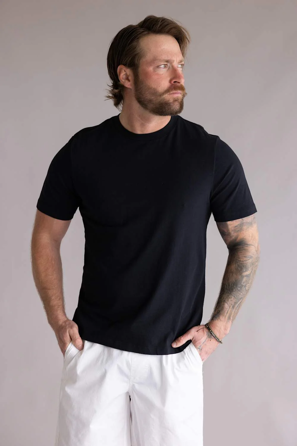 Industrie Classic Crew T-Shirt for Men in Black | MTE39546C-BLACK - Image 4