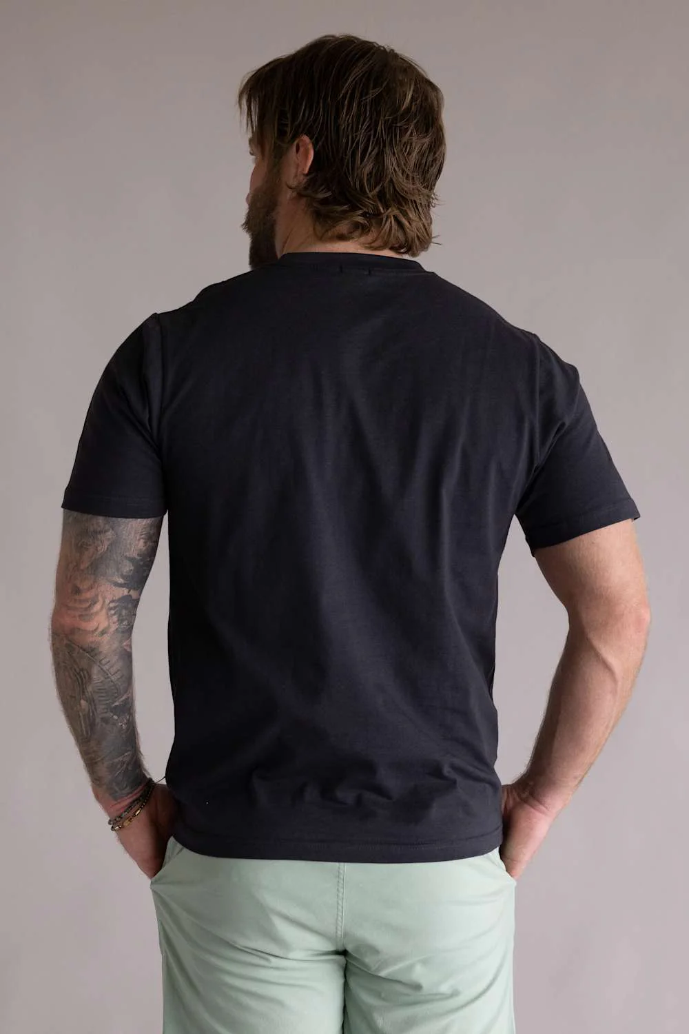 Industrie Classic Crew T-Shirt for Men in Midnight | MTE39546C-MIDNIGHT - Image 3