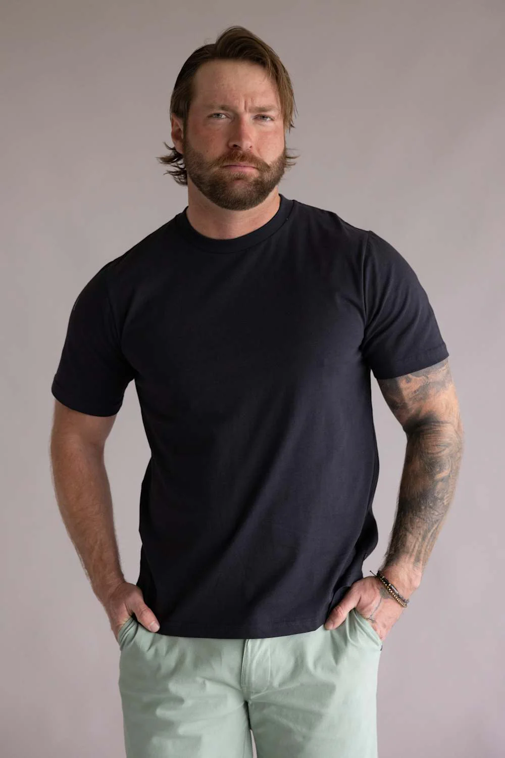 Industrie Classic Crew T-Shirt for Men in Midnight | MTE39546C-MIDNIGHT - Image 4