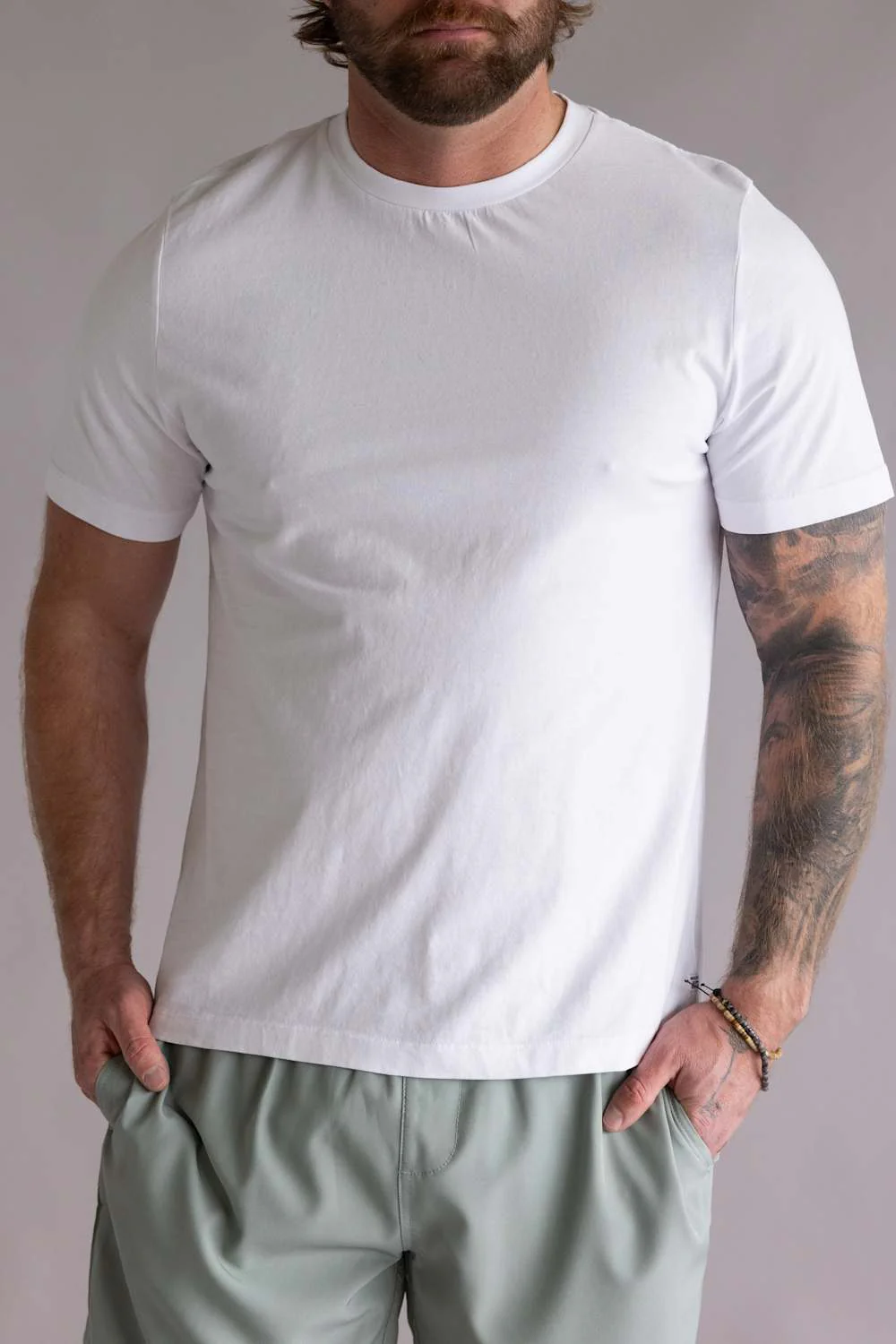 Industrie Classic Crew T-Shirt for Men in White | MTE39546C-WHITE - Image 2